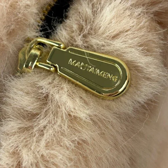 Plush Cat Crossbody Bag - Cream and Black - Picture 5 of 8